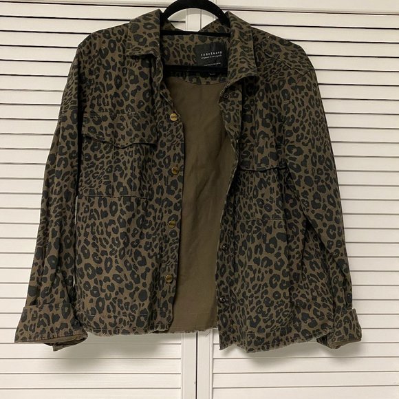 Sanctuary Cheetah Raw Hem Trucker Jacket / Shacket - Picture 1 of 4